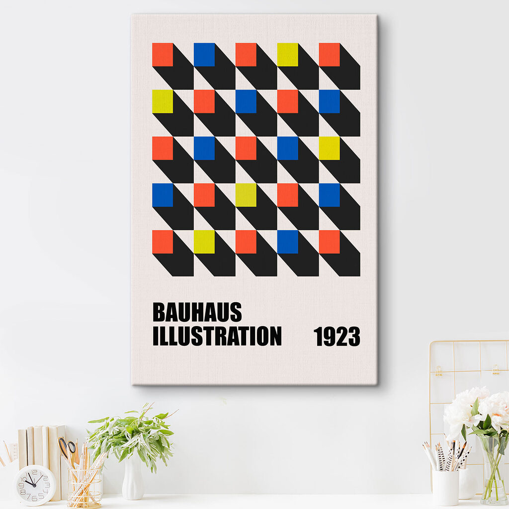 A poster with colorful squares