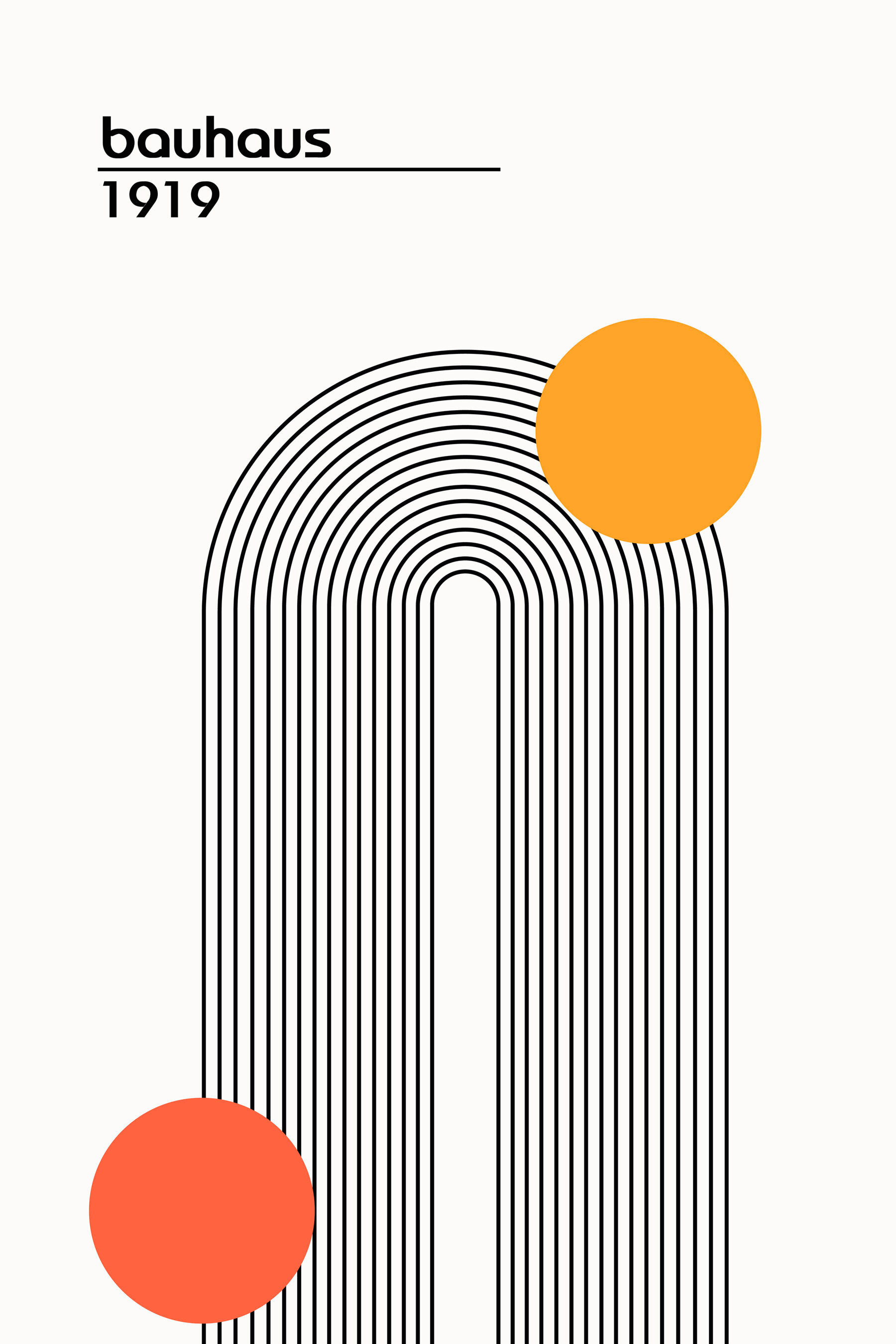 A black and orange lines and a yellow circle