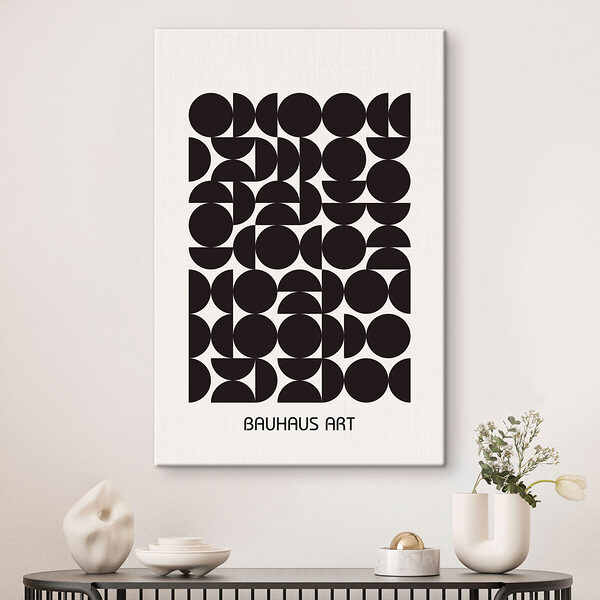 Cuadros Un diseño en blanco y negro formado por círculos y semicírculos (SKU: s39267) Cuadros Cuadros Un diseño en blanco y negro formado por círculos y semicírculos (SKU: s39267)