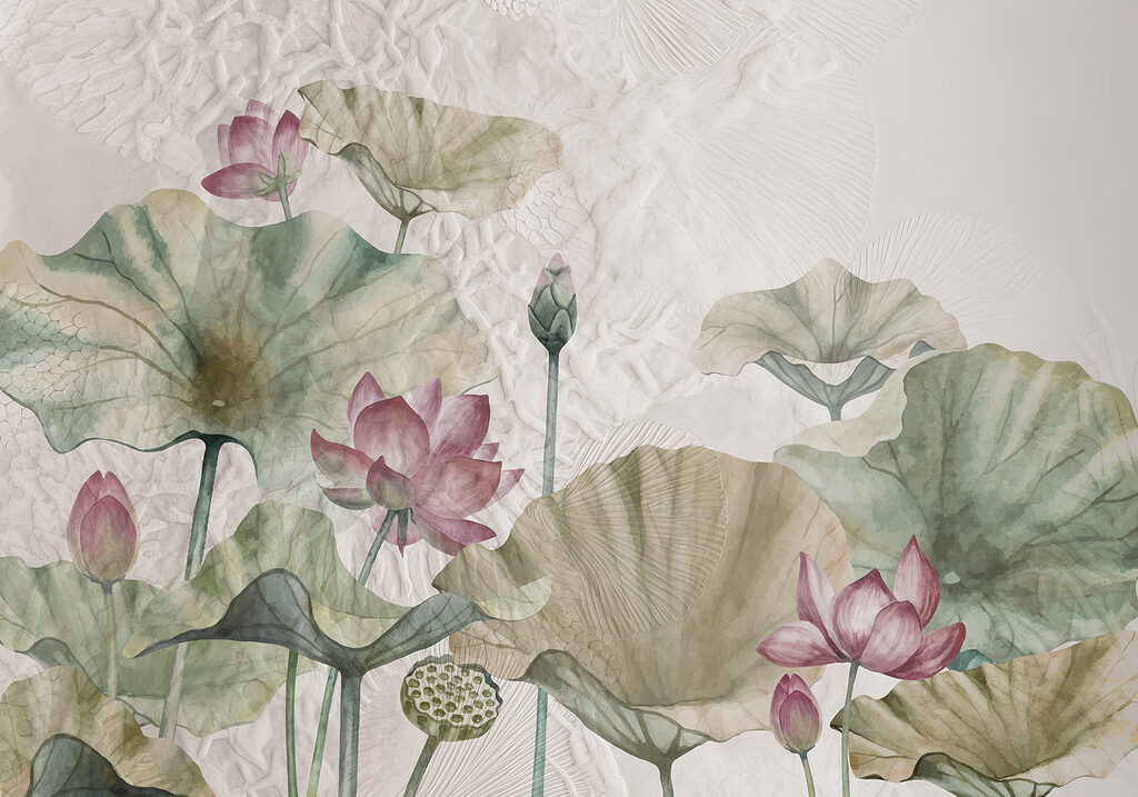 Un cuadro de flores y hojas Un cuadro de flores y hojas