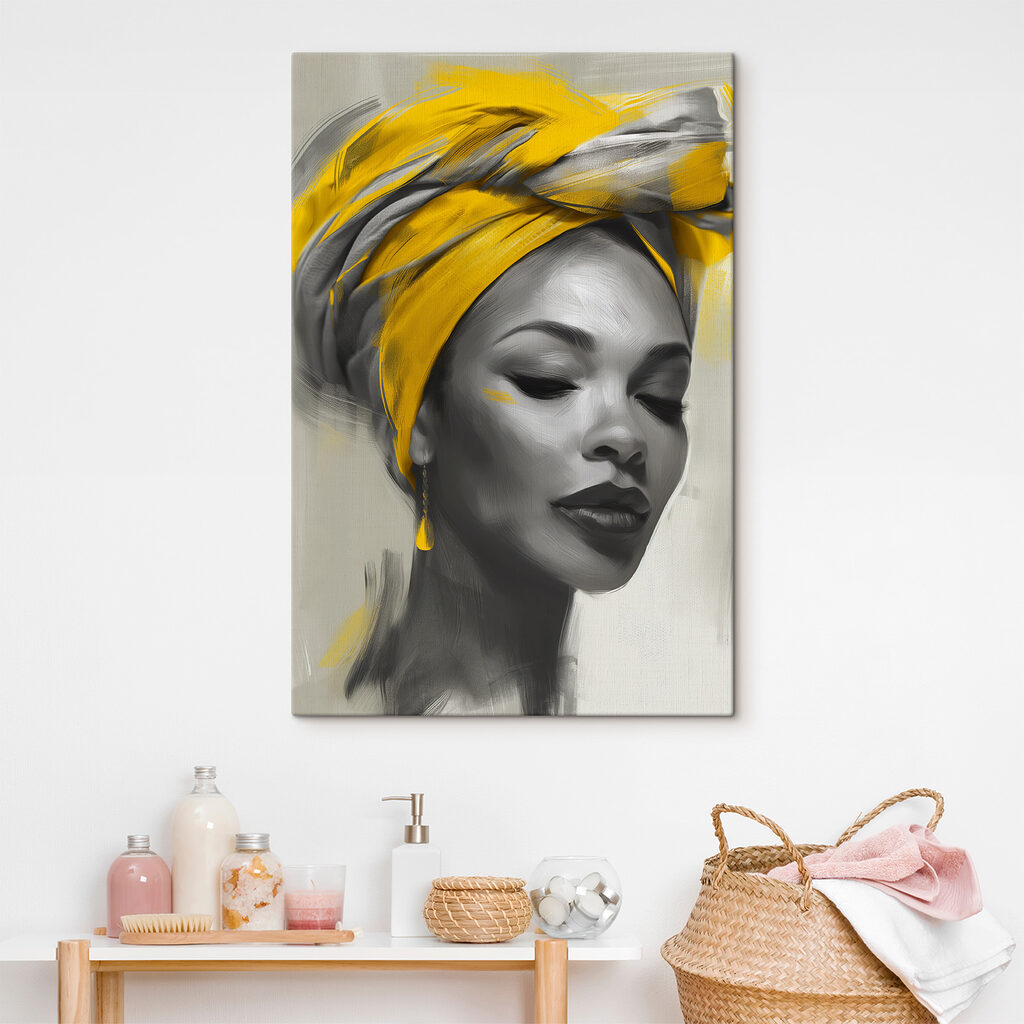 A woman with a yellow turban