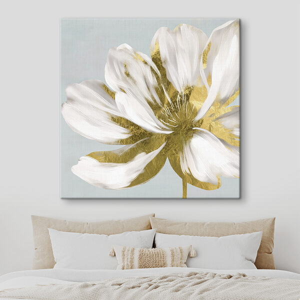 Cuadros Elegante pétalo blanco con detalles metalizados (SKU: s26121) Cuadros Cuadros Elegante pétalo blanco con detalles metalizados (SKU: s26121)
