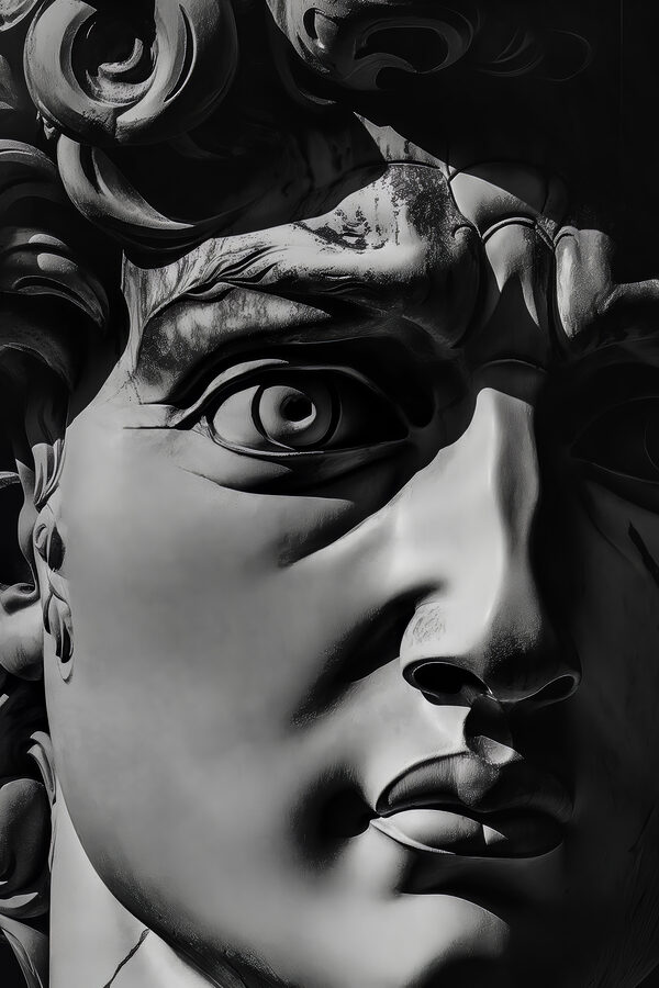 A statue of a man's face A statue of a man's face