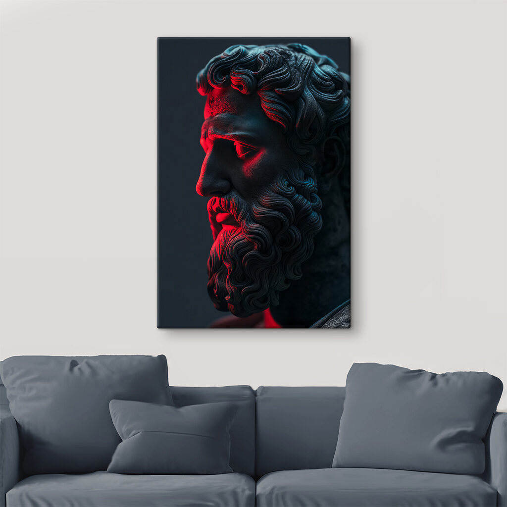 A statue of a bearded man
