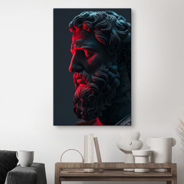 A statue of a bearded man