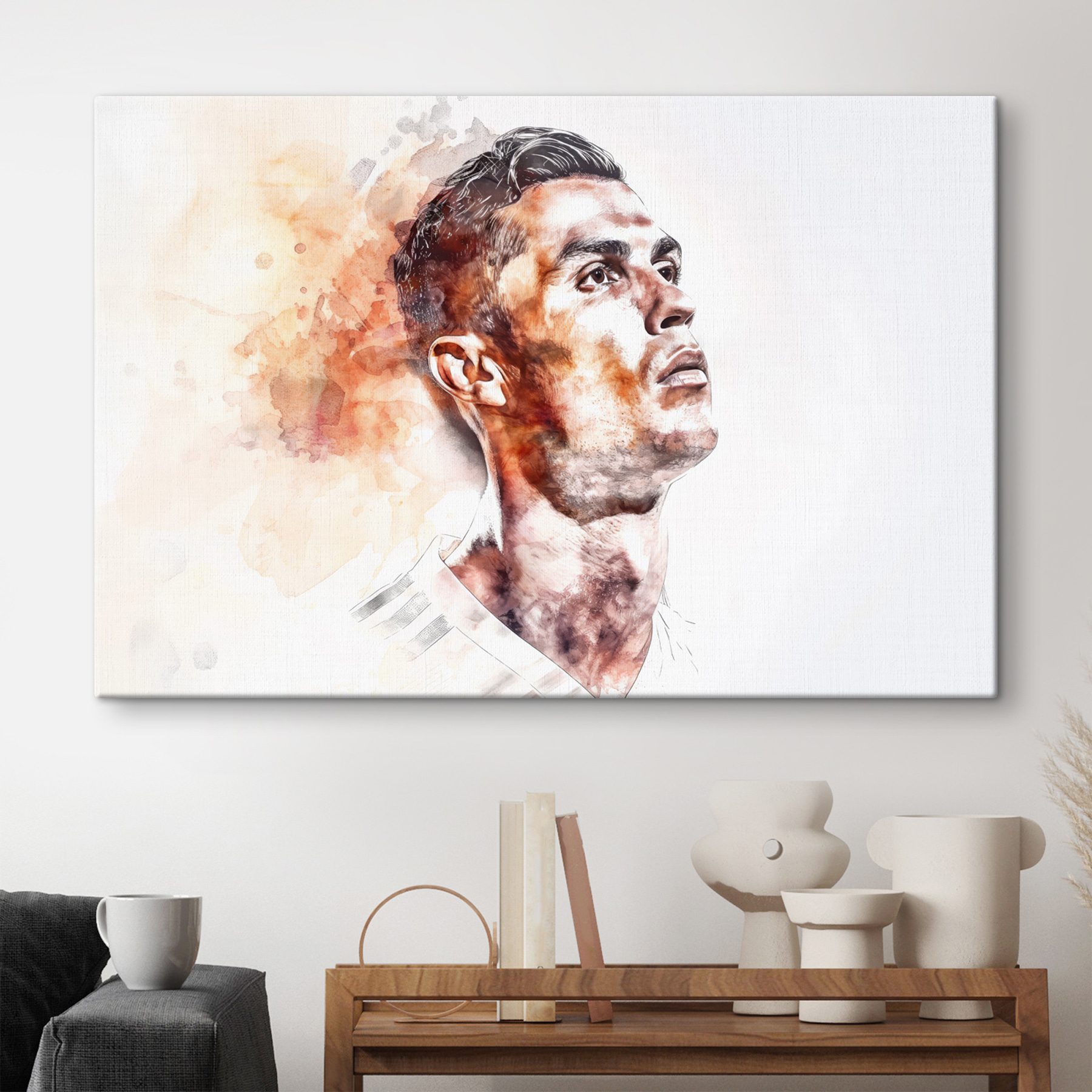 A man looking up to the side