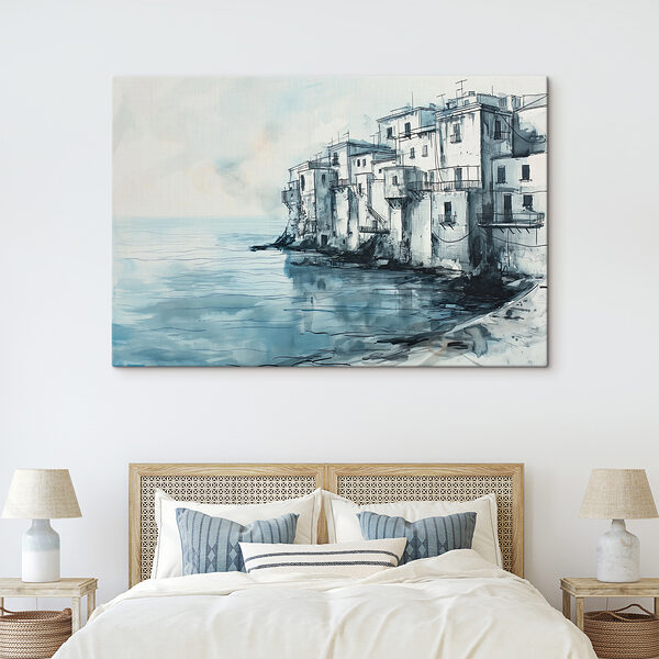 Cuadros Una acuarela de un edificio junto a una masa de agua (SKU: s39323) Cuadros Cuadros Una acuarela de un edificio junto a una masa de agua (SKU: s39323)