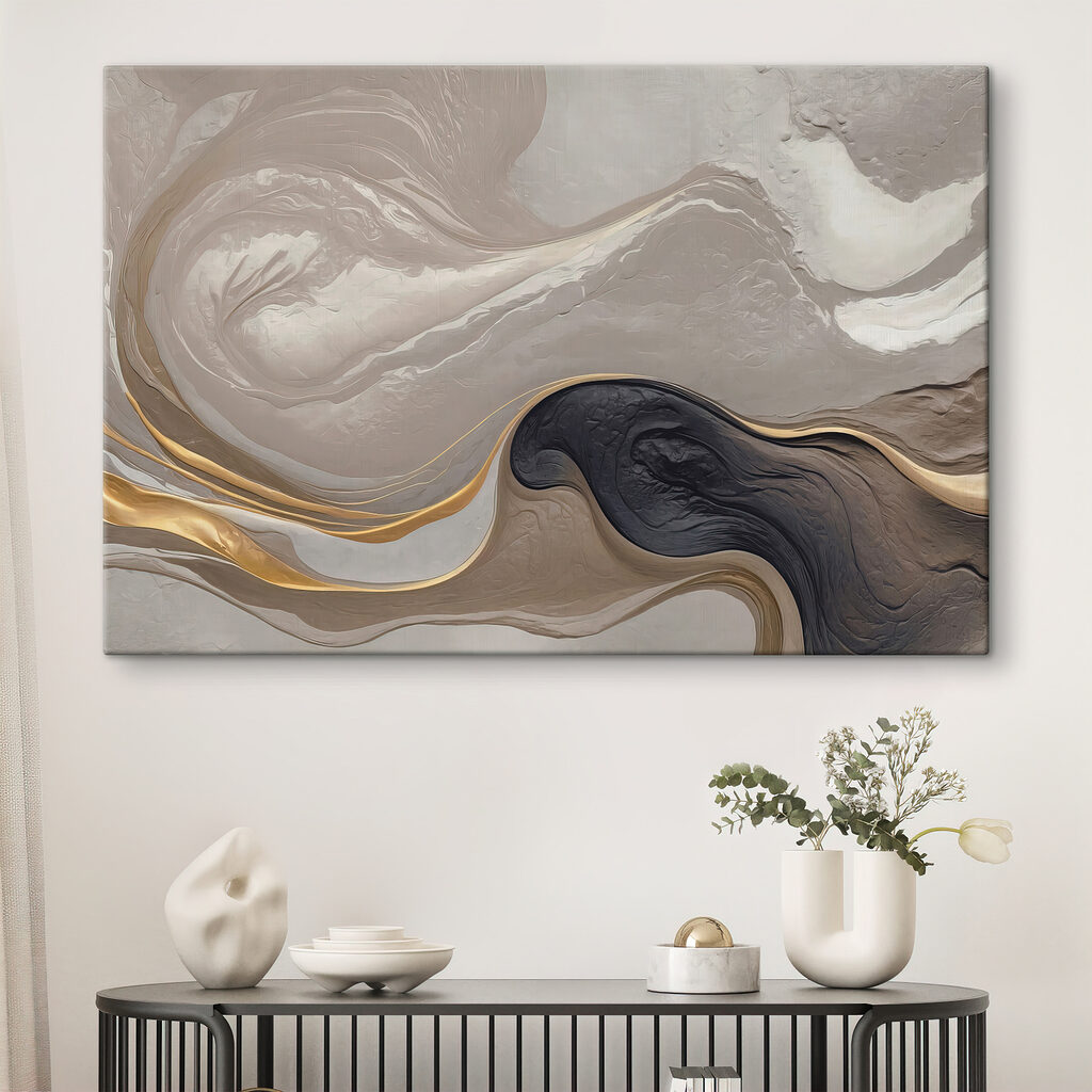 Flowing abstract swirls in earth tones