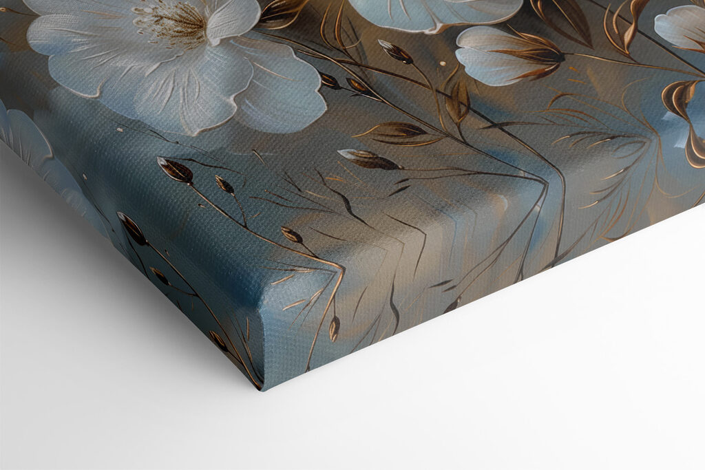 A painting of white flowers
