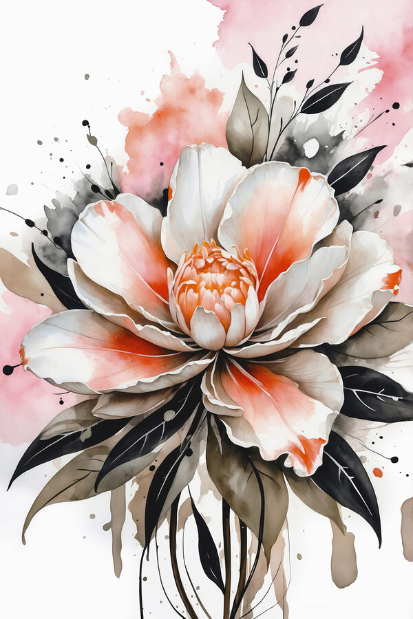 A painting of a flower A painting of a flower