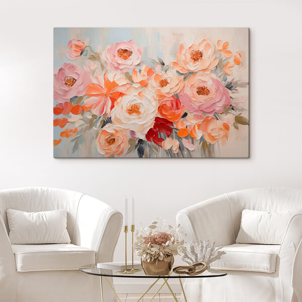A painting of flowers on a white background