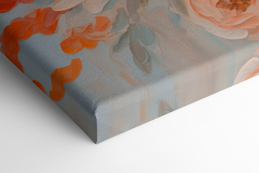 A painting of flowers on a white background