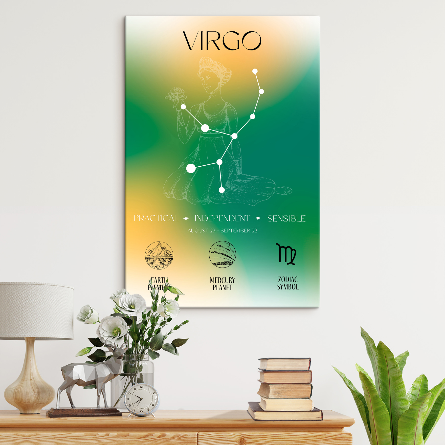 A poster of a woman holding a flower