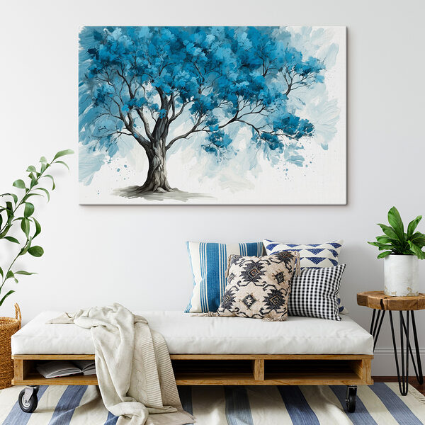 A tree with blue leaves A tree with blue leaves