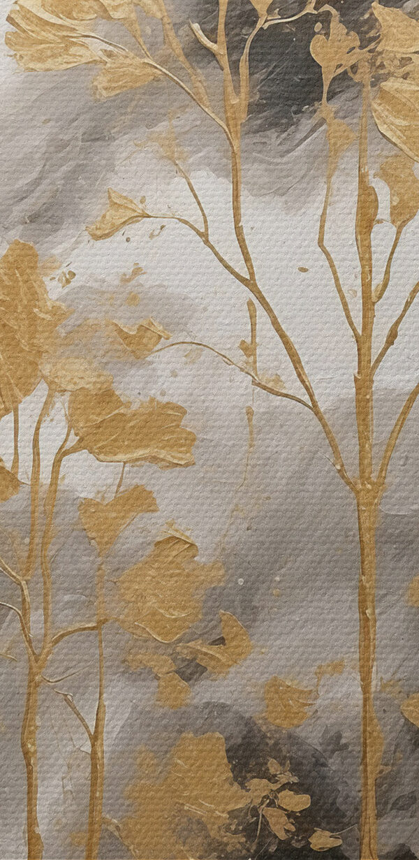 Abstract trees against stormy skies