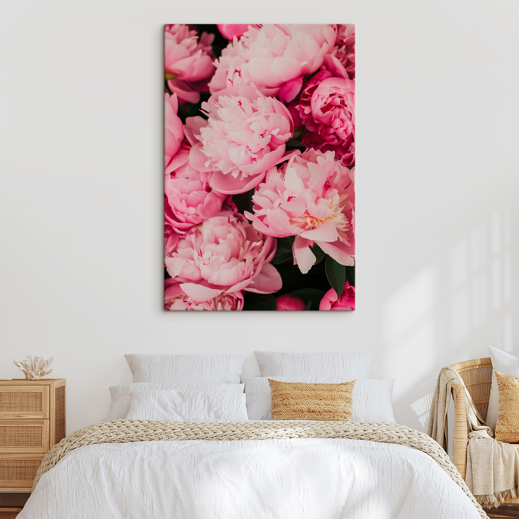 A group of pink flowers