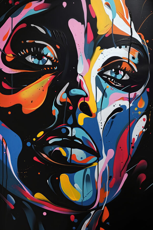 A painting of a woman's face