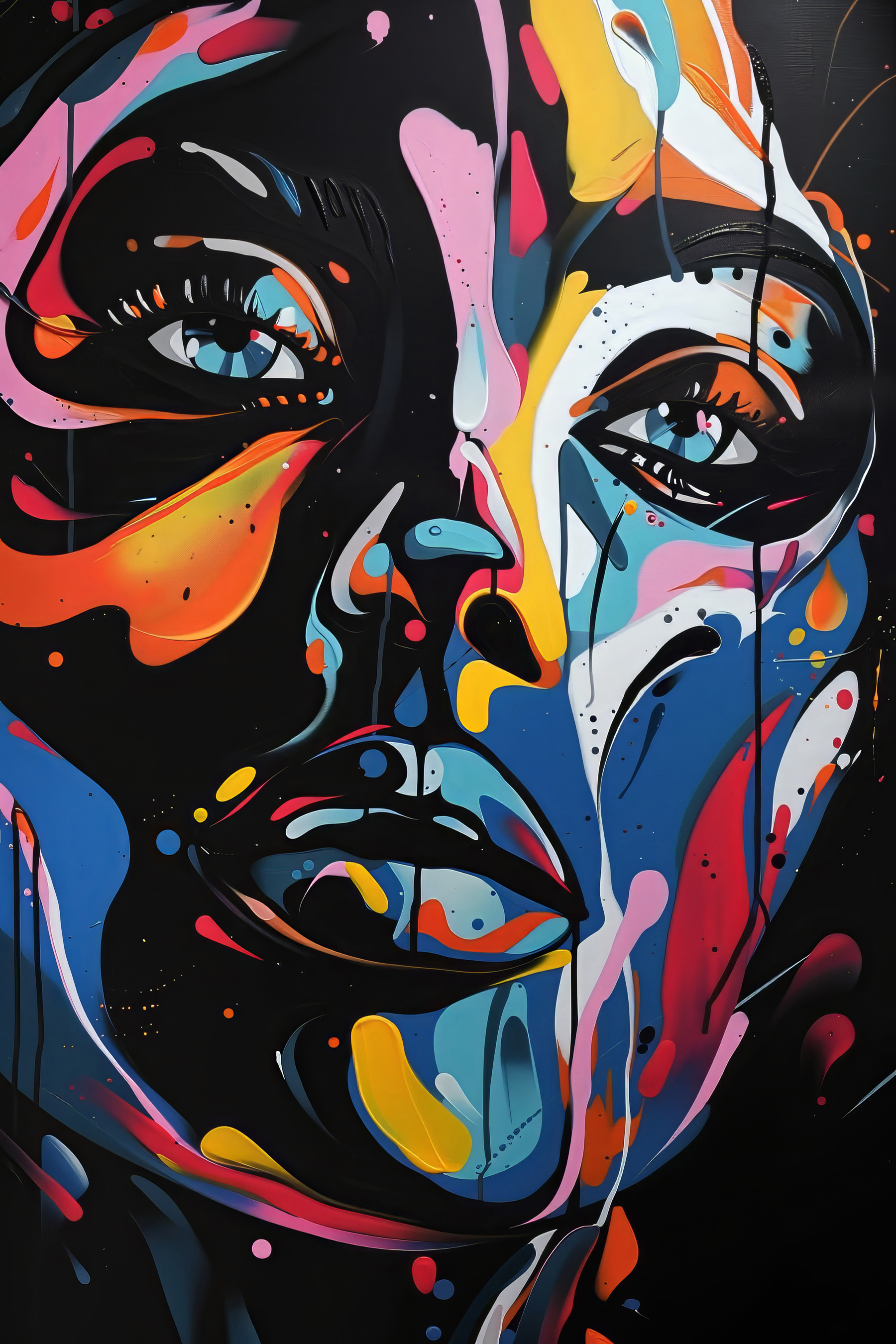 A painting of a woman's face