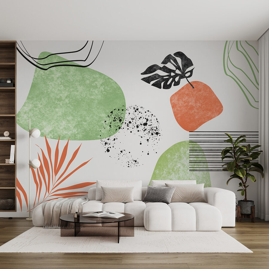 Un arte verde y naranja