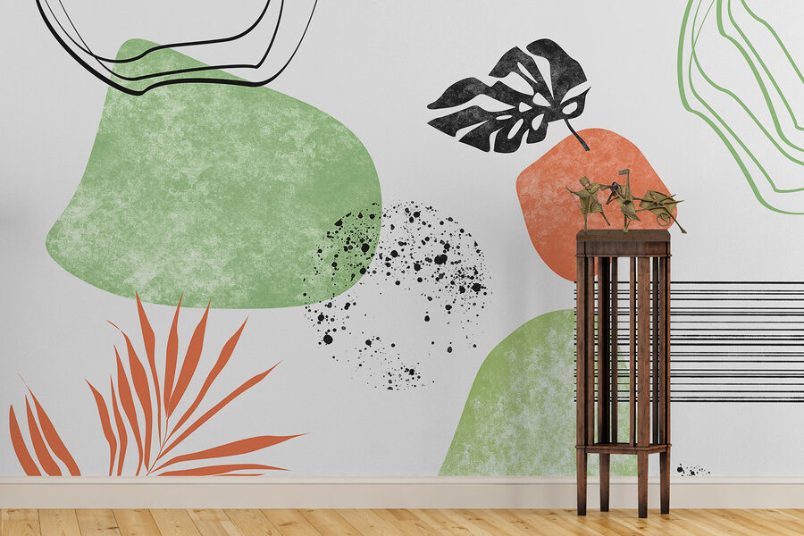 Un arte verde y naranja