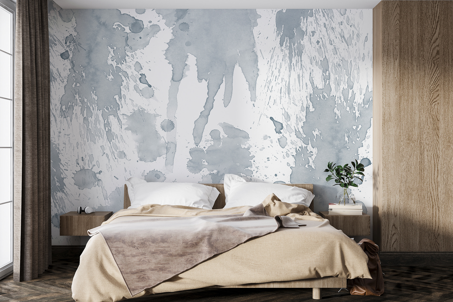 A group of blots on a white surface