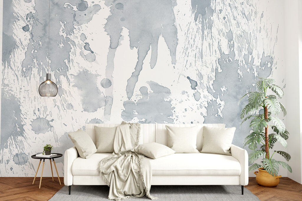 A group of blots on a white surface