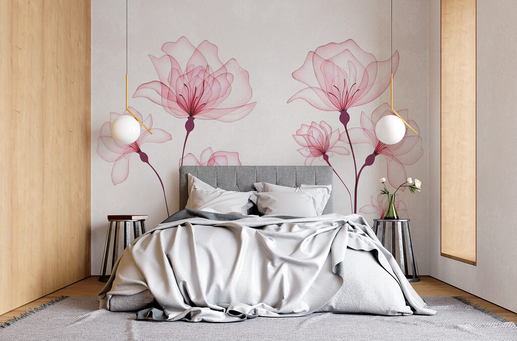 A group of pink flowers
