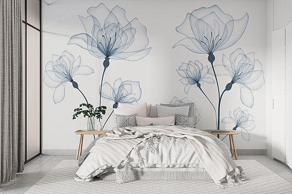 Flores transparentes sobre fondo blanco Flores transparentes sobre fondo blanco