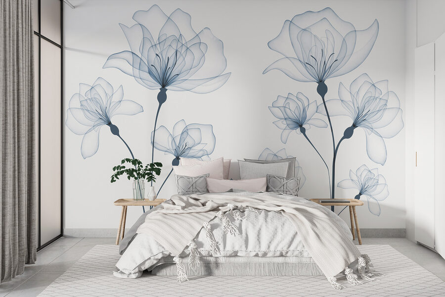Flores transparentes sobre fondo blanco Flores transparentes sobre fondo blanco