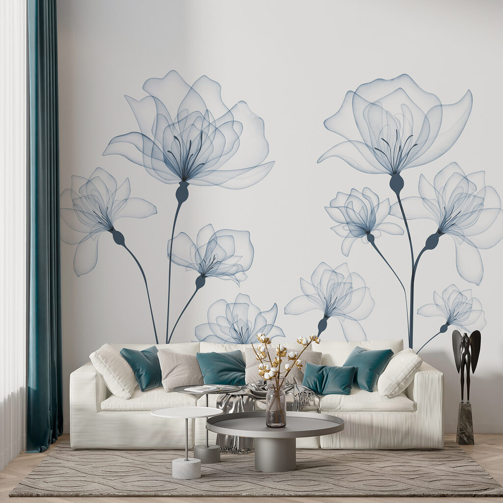 A transparent flowers on a white background