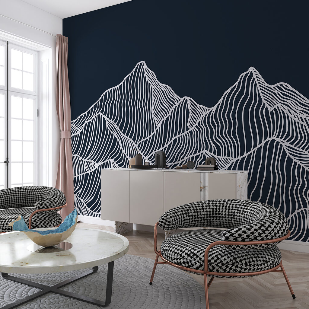A white lines on a mountain