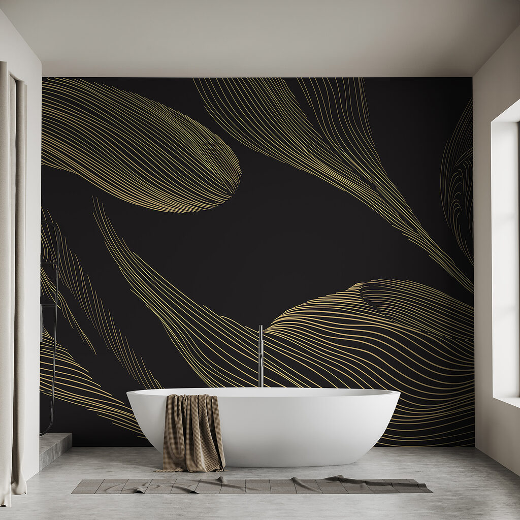 A black background with yellow lines