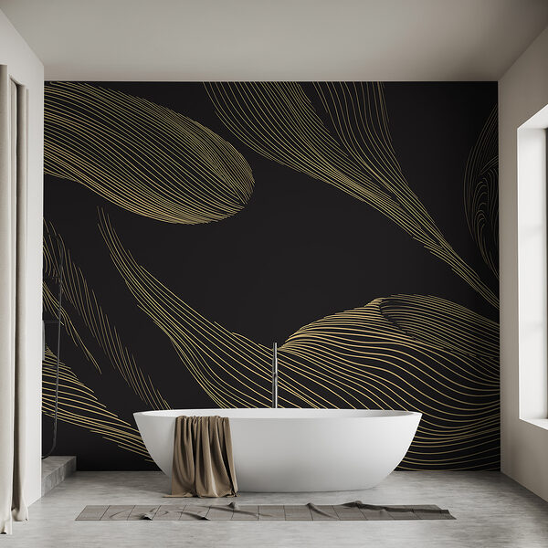 A black background with yellow lines
