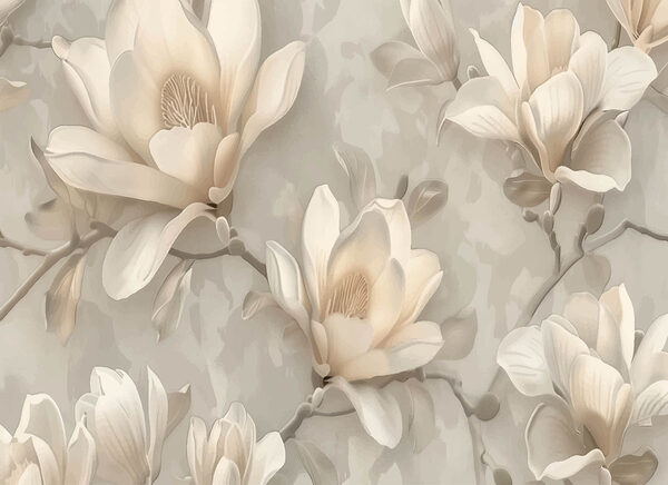 Un papel pintado con flores Un papel pintado con flores