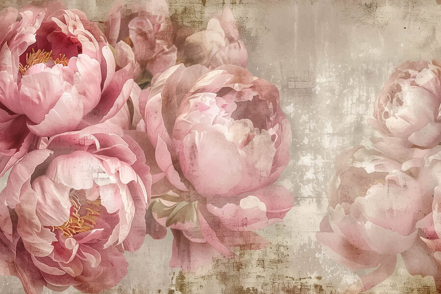 Un grupo de flores rosas