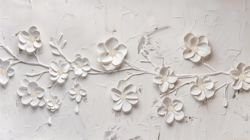 A white flowers on a white surface