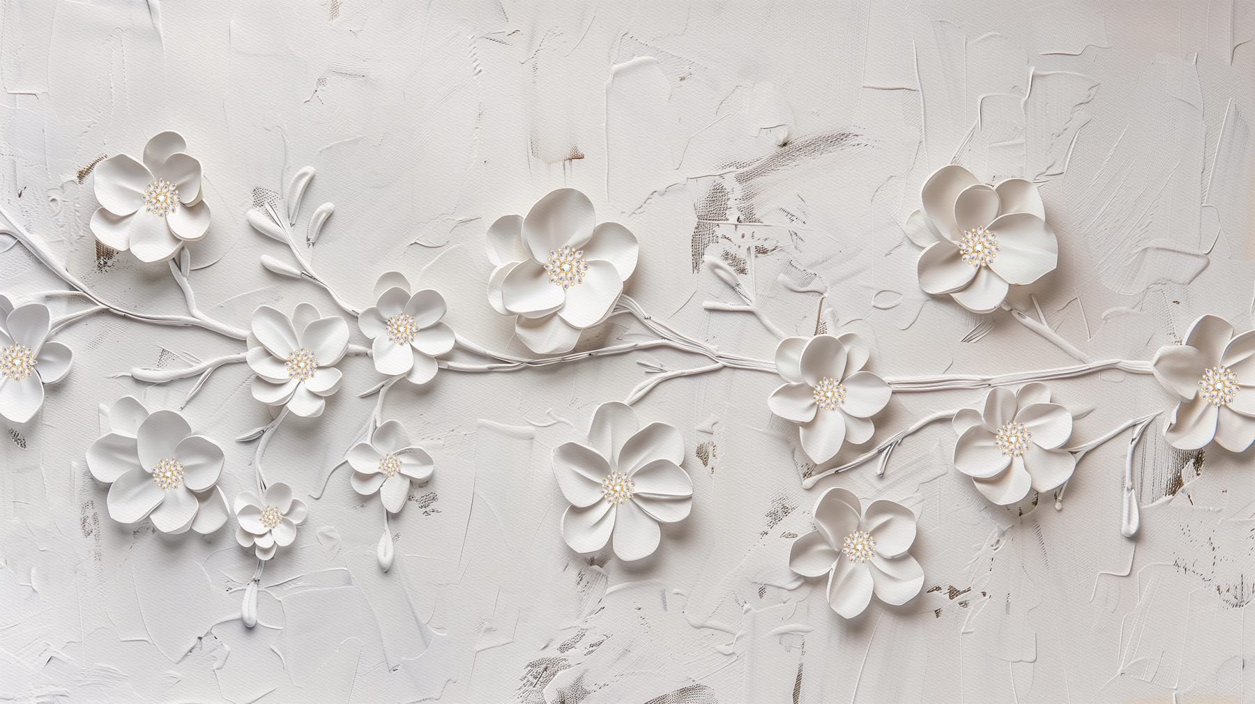 A white flowers on a white surface