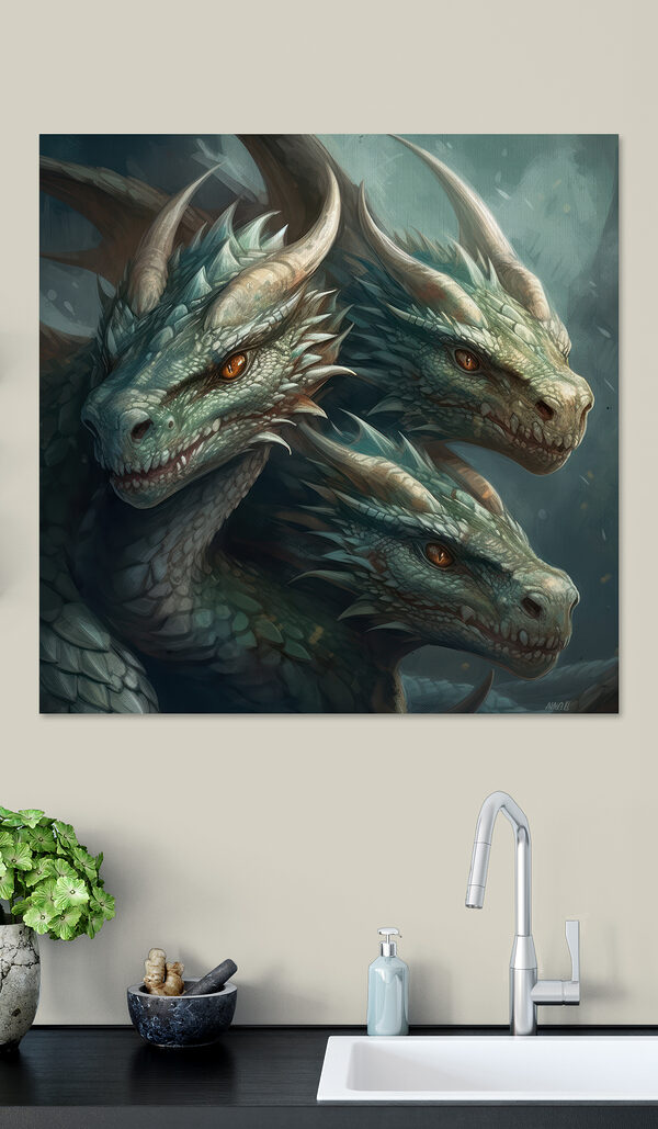 Cuadros Un grupo de dragones con cuernos afilados y puntiagudos (SKU: s32597) Cuadros Cuadros Un grupo de dragones con cuernos afilados y puntiagudos (SKU: s32597)