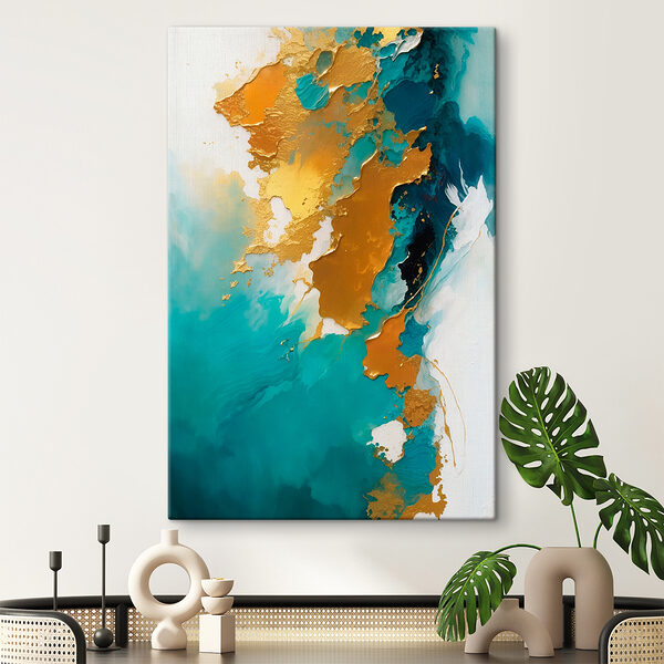 Cuadros Arte abstracto con vibrantes tonos verde azulado (SKU: s35823) Cuadros Cuadros Arte abstracto con vibrantes tonos verde azulado (SKU: s35823)