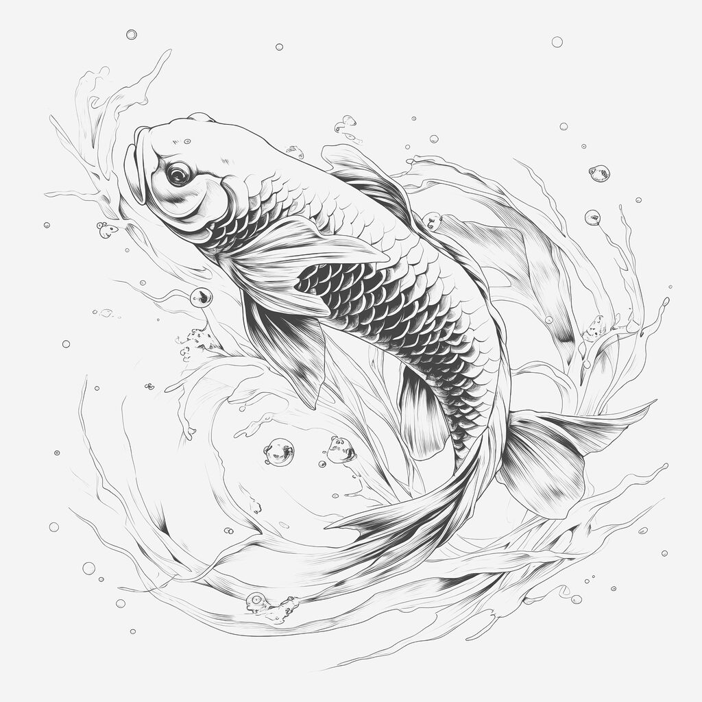 A drawing of a fish A drawing of a fish