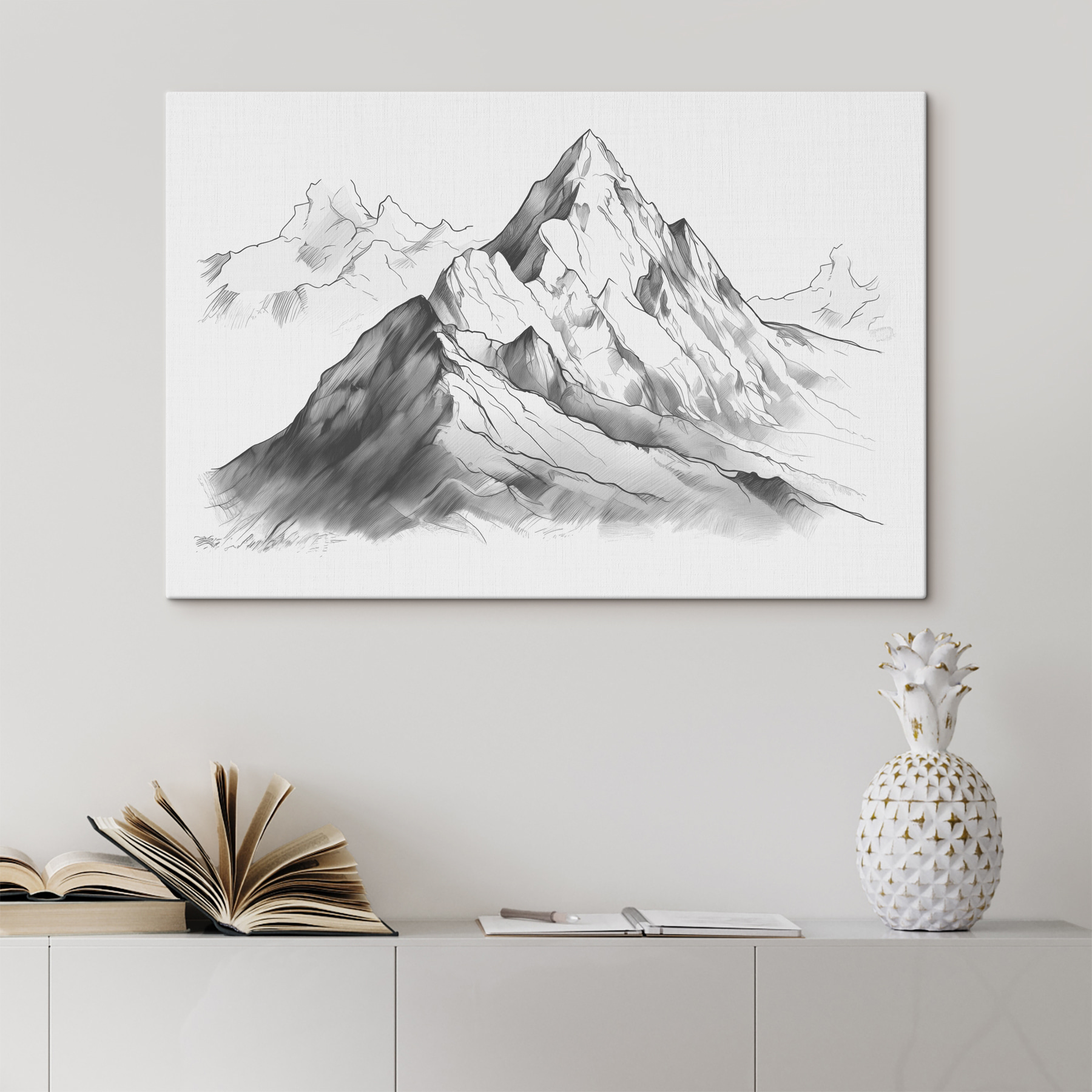 A drawing of a mountain