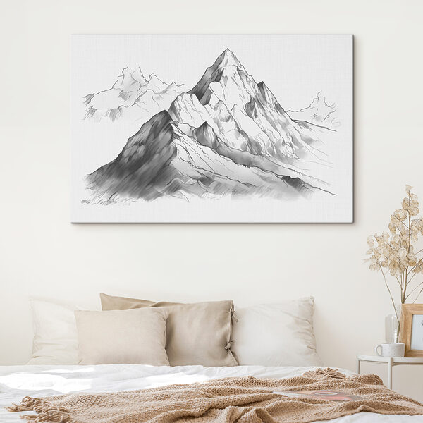 A drawing of a mountain
