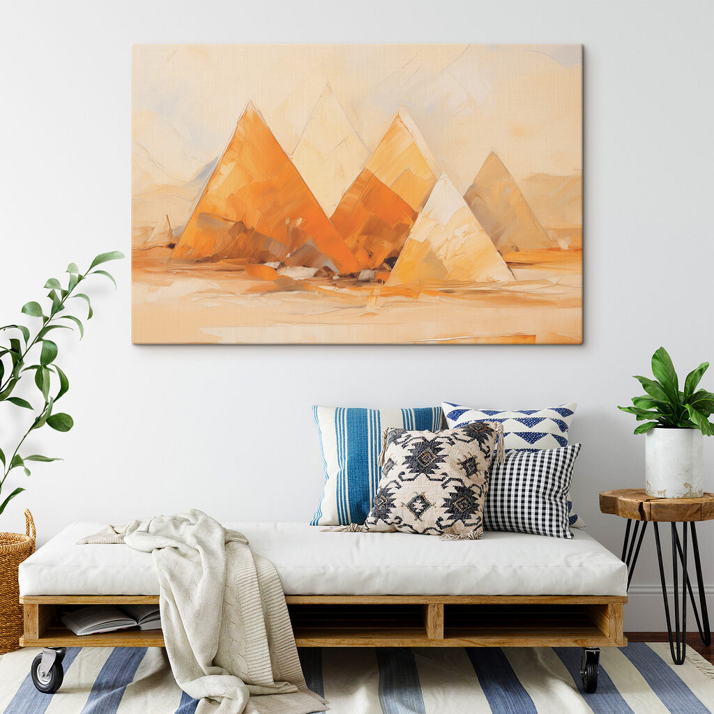 A group of pyramids in a desert A group of pyramids in a desert