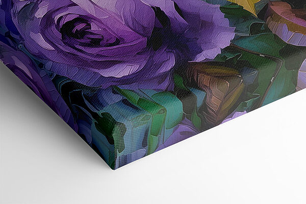 A painting of purple roses A painting of purple roses