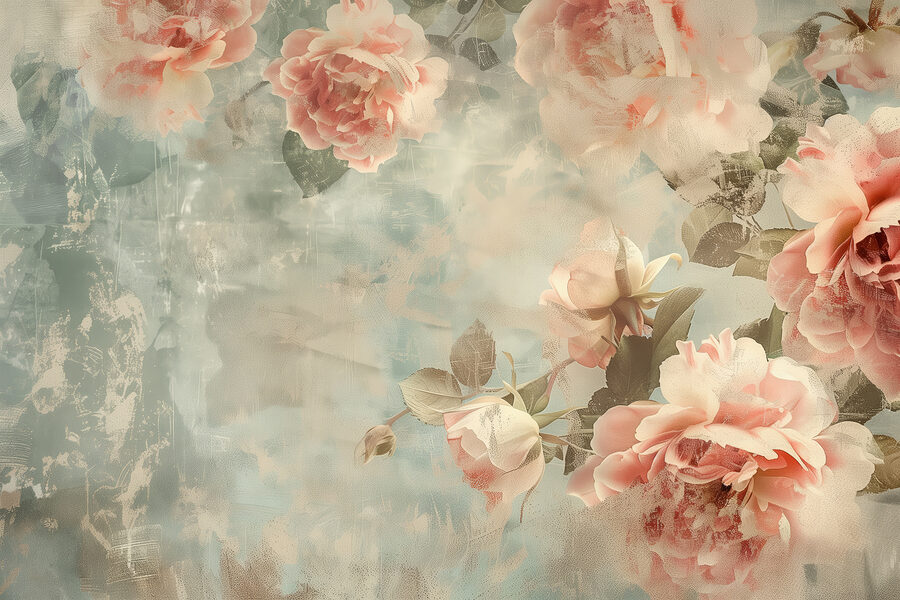 Un grupo de flores rosas