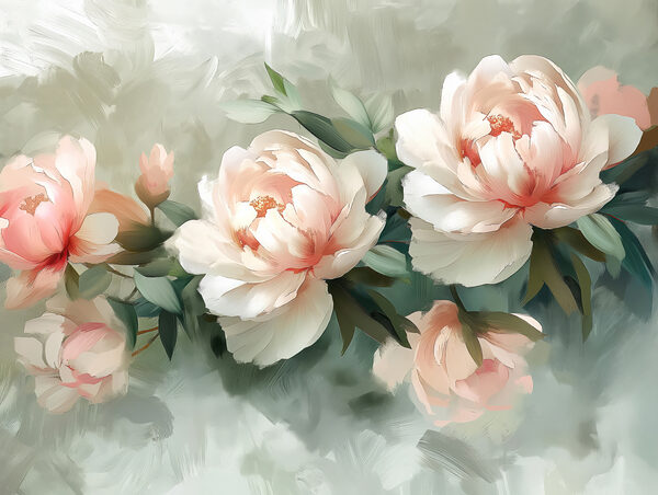 Un grupo de flores sobre una superficie blanca Un grupo de flores sobre una superficie blanca