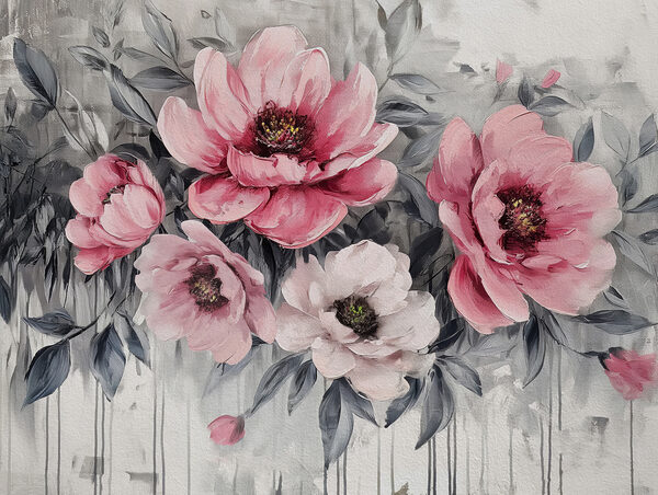 Un cuadro de flores rosas Un cuadro de flores rosas
