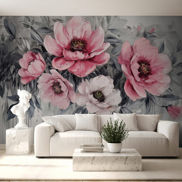 Un cuadro de flores rosas Un cuadro de flores rosas