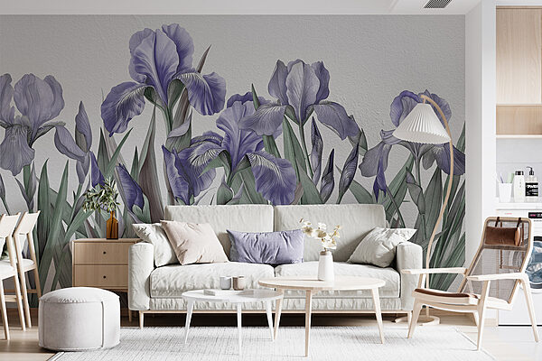 A group of purple flowers