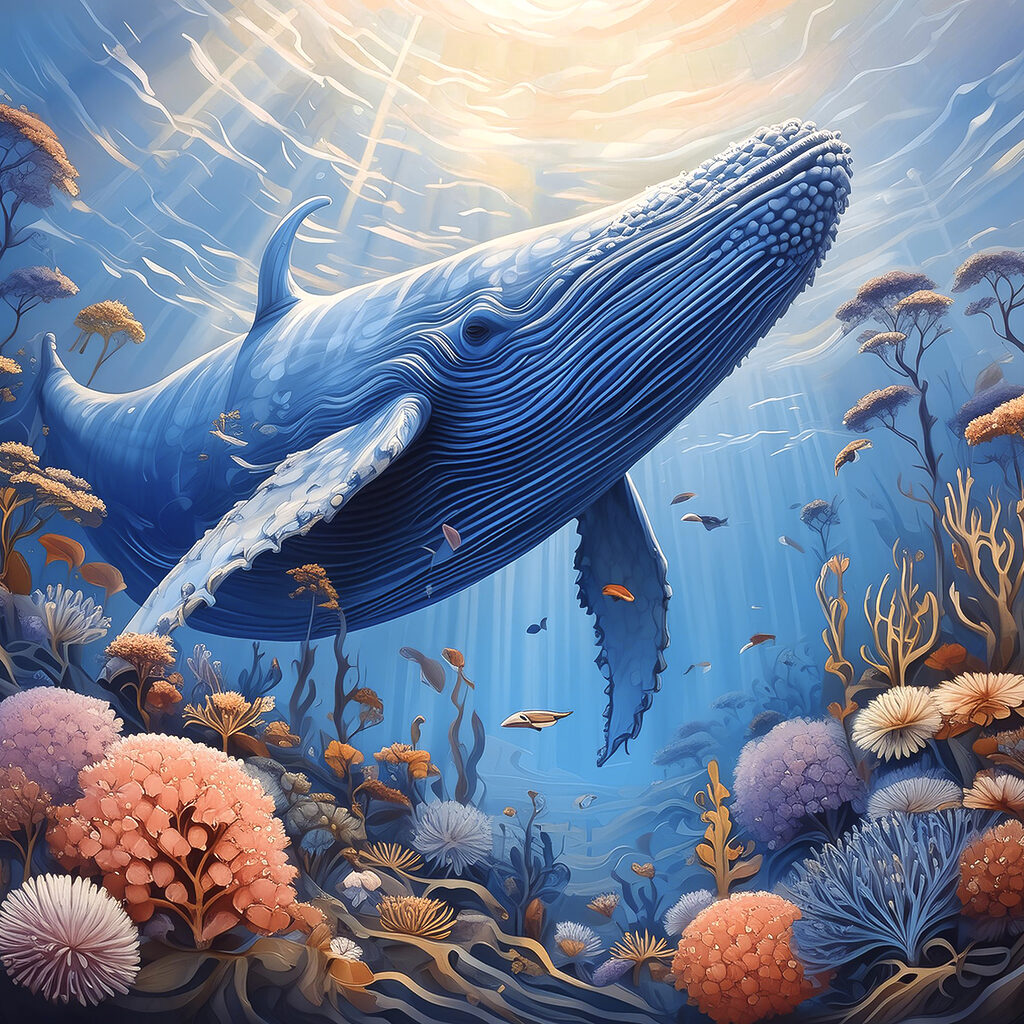 A whale swimming under water